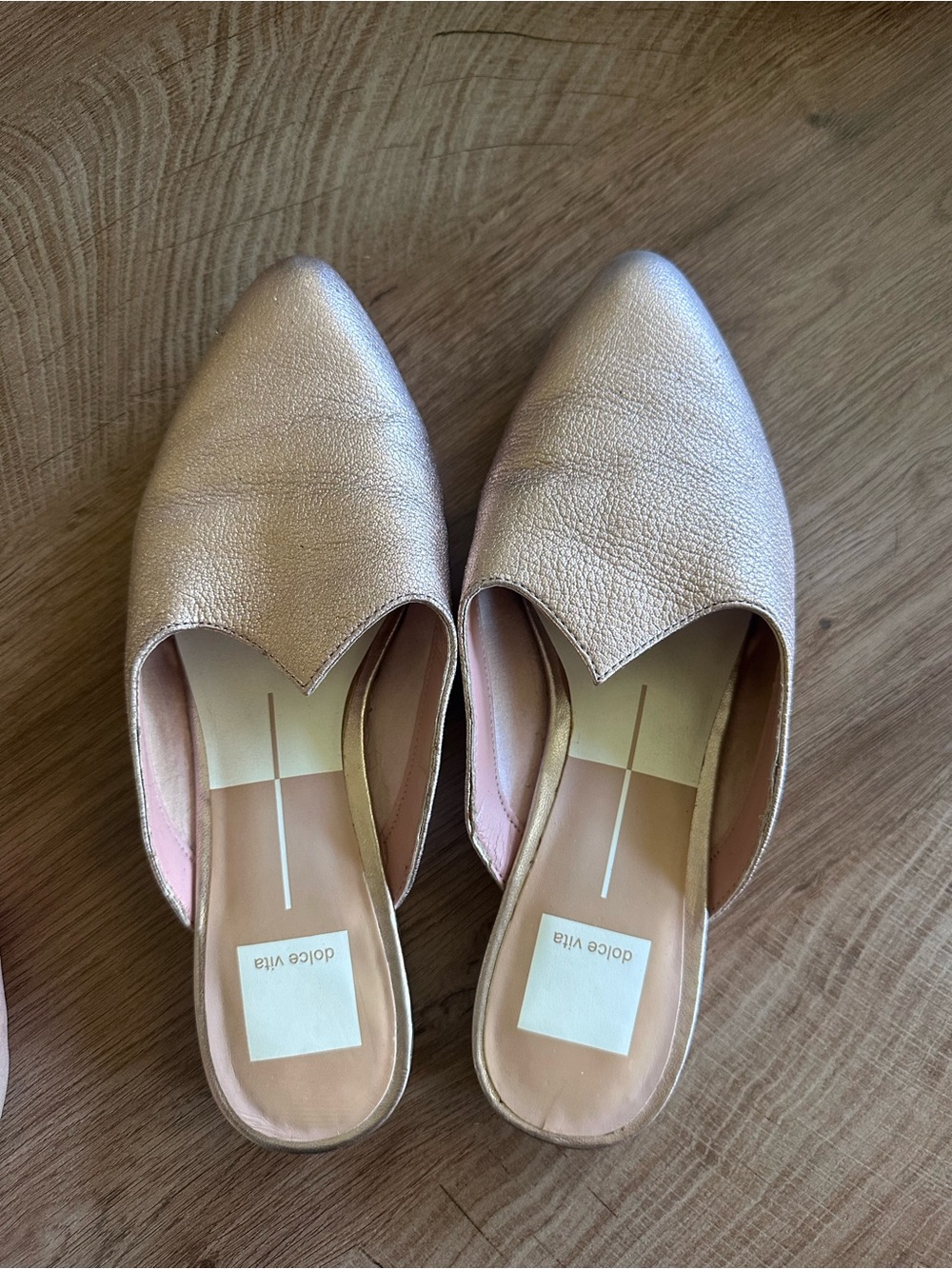 Dolce Vita Metallic Rose Slip-On Pointed Mules